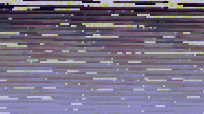 Abstract pixel art with horizontal lines and color blocks