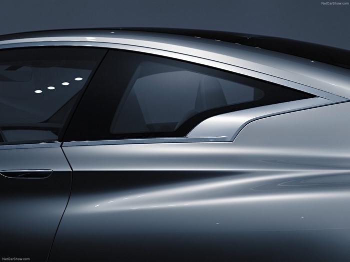 Silver Infiniti Q60 Coupe concept car exterior detail