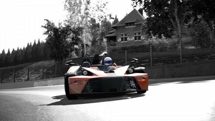 KTM X-Bow R driven by The Stig on a race track