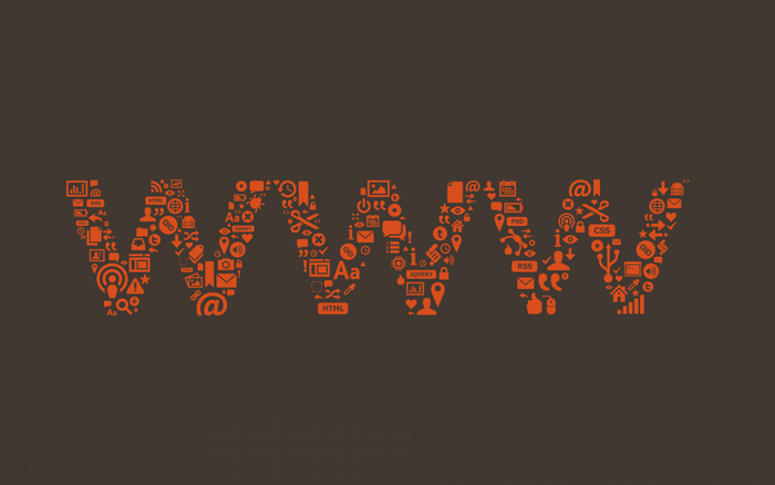 WWW made of web design icons