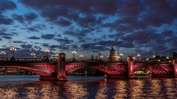 London Bridge at Twilight with St. Paul's Cathedral