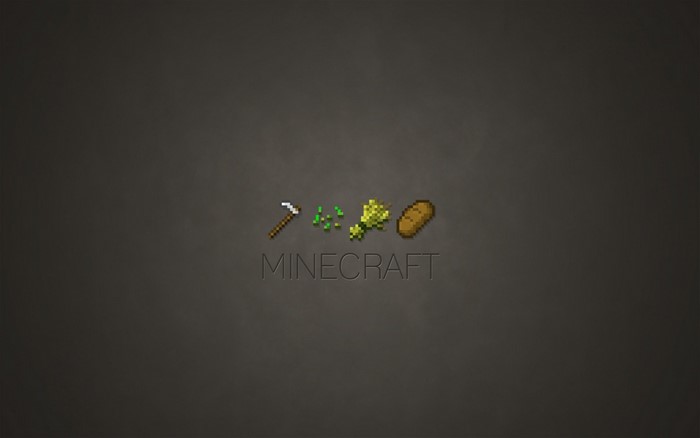 Minecraft logo with pixelated items