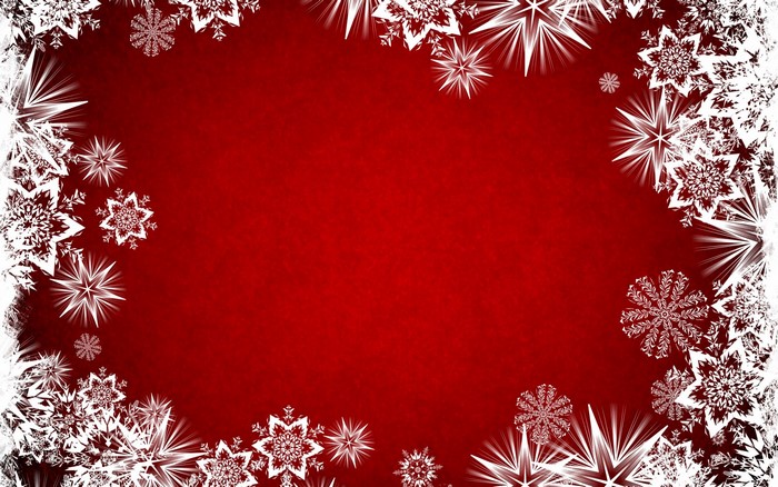 Red Festive Background with White Snowflakes