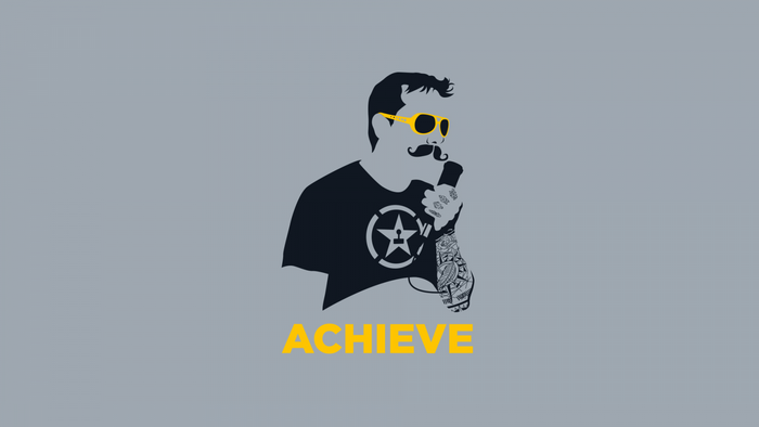 Achievement Hunter logo with text ACHIEVE