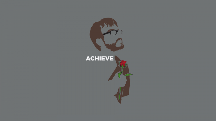 Achievement Hunter logo with a man and a rose