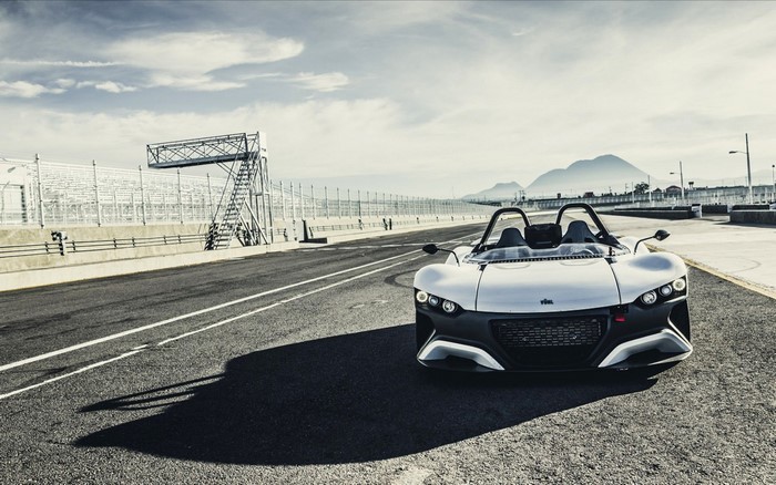 Vuhl sports car on a race track
