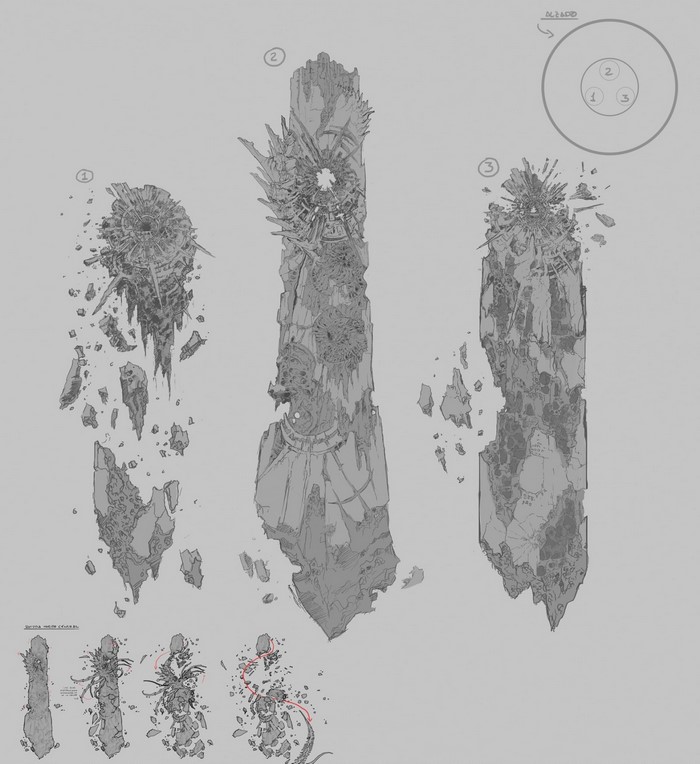 Concept art of floating islands from Castlevania: Lords of Shadow