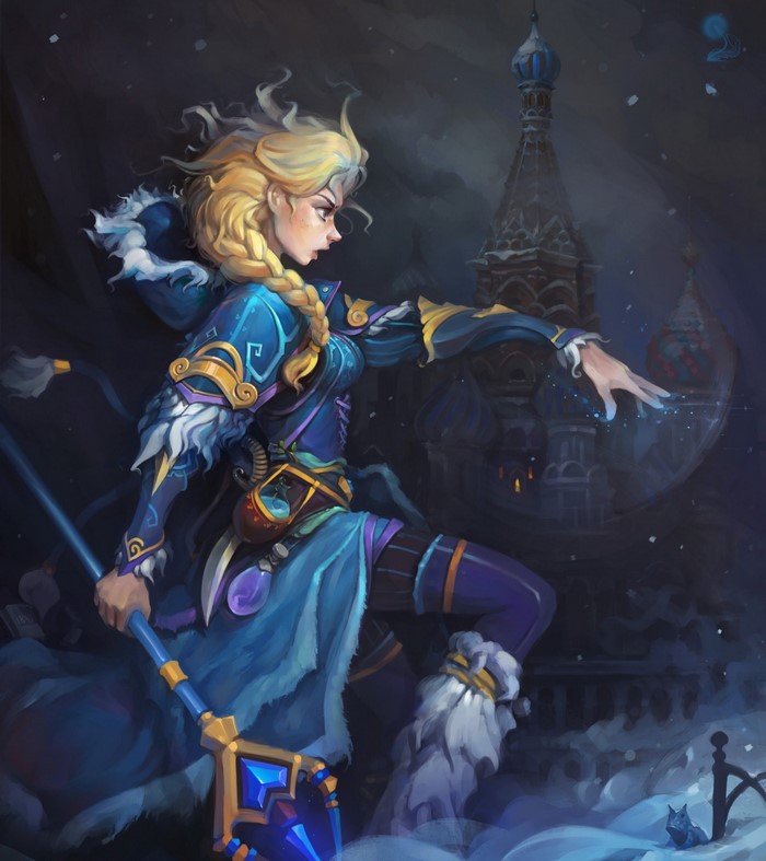 Crystal Maiden from Dota 2 casting a spell