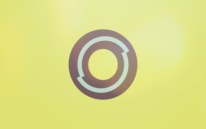 Abstract circular logo on yellow background