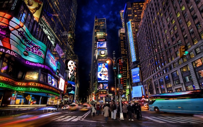 Times Square at Night with Dancing With the Stars Billboards