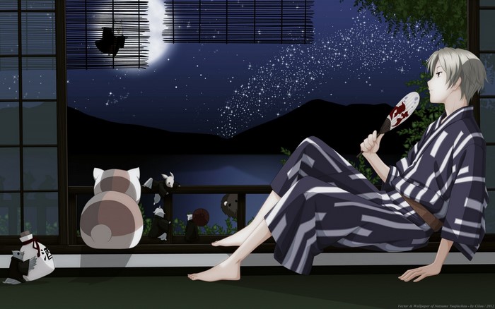 Natsume Yuujinchou: Boy with fan at night