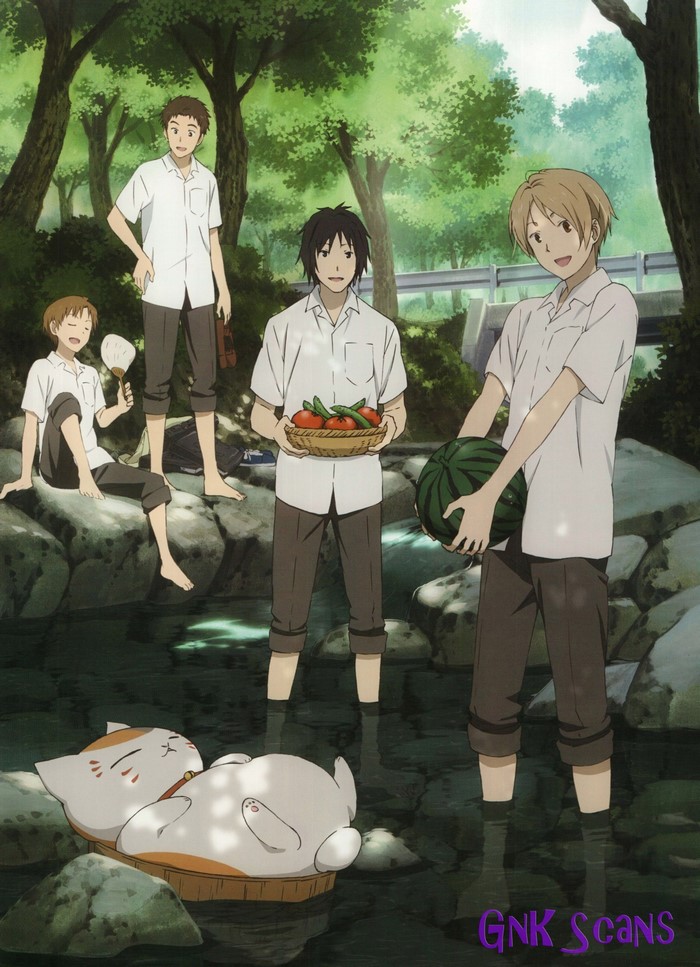 Natsume Yuujinchou: Four boys and a cat by a stream