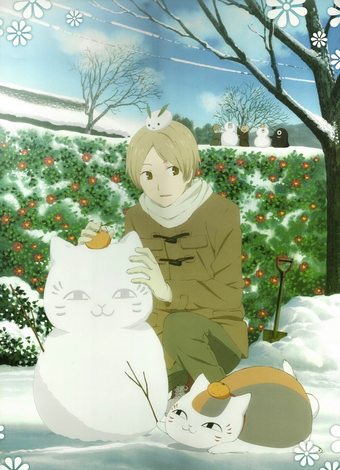 Takashi Natsume and Nyanko-sensei in Winter