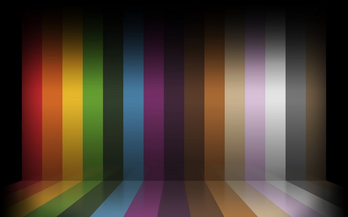 Colorful vertical stripes in a studio setting