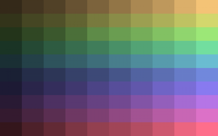 Color grid with gradient transitions