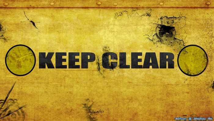 Keep Clear text on yellow background