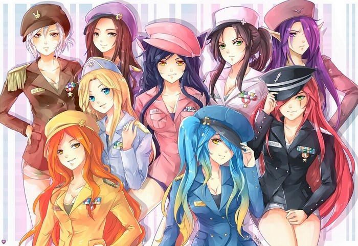 League of Legends characters in military uniforms