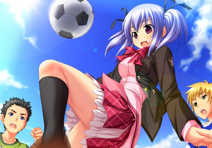 Kudou Nono from Mirai Nostalgia playing soccer