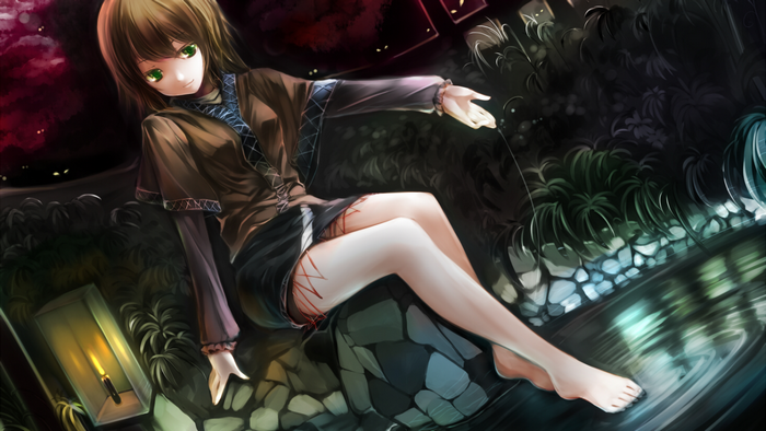 Mizuhashi Parsee from Touhou sitting by water