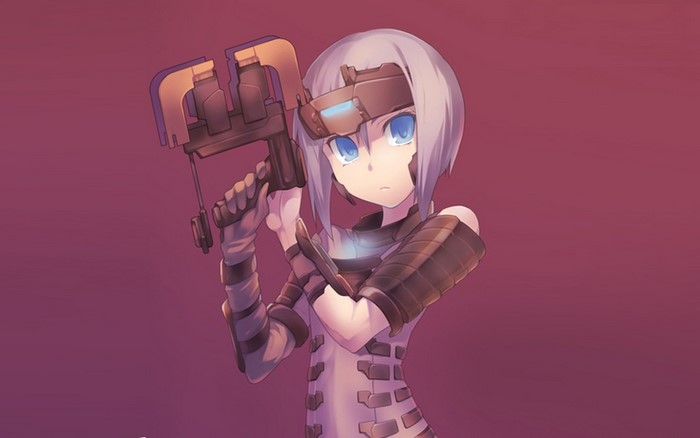 Anime girl with Dead Space weapon