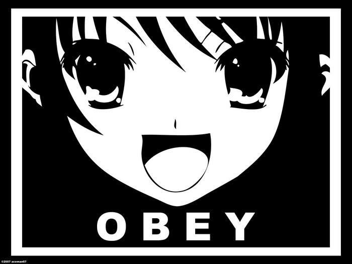 Obey poster with Haruhi Suzumiya anime character