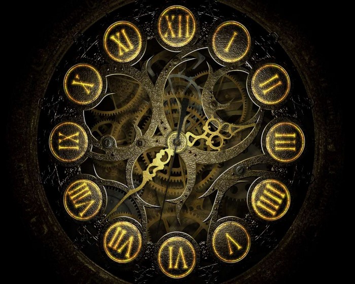 Steampunk Clock with Roman Numerals and Gears