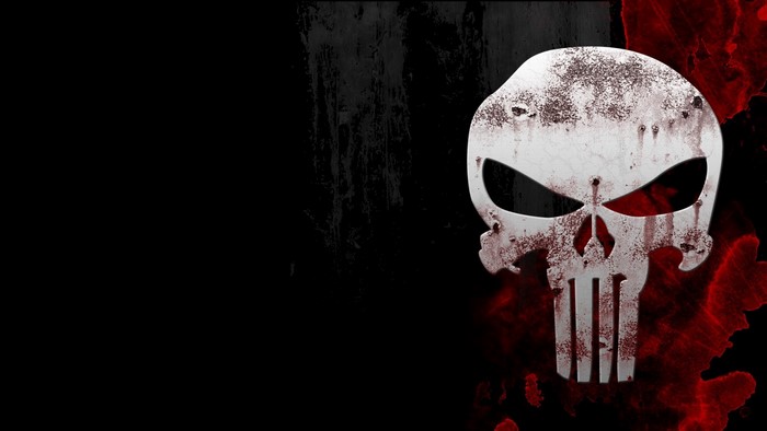 The Punisher Skull with Red Blood Splatter