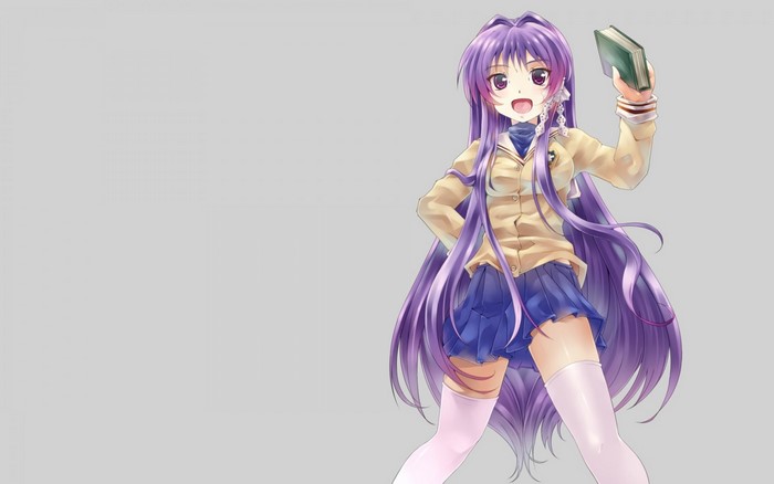 Kyou Fujibayashi from Clannad holding a book