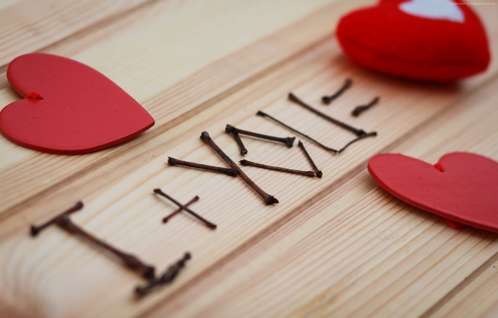 I Love You inscription with hearts