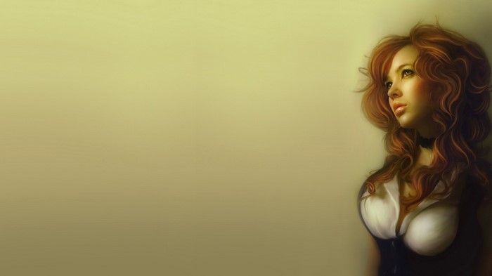 Artwork of a woman with brown hair