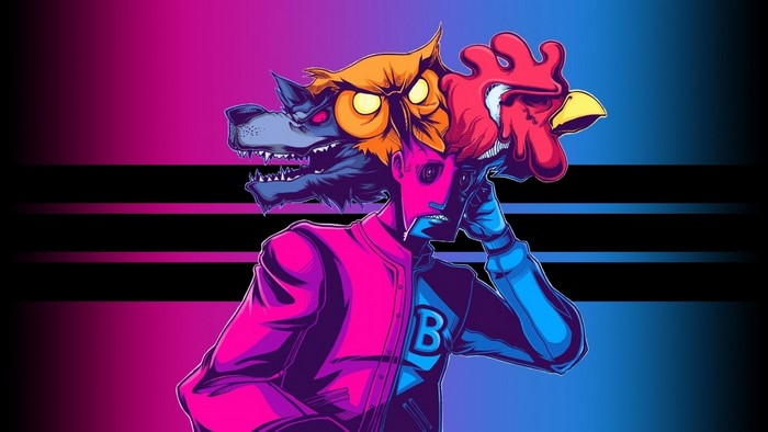 Hotline Miami character with animal masks