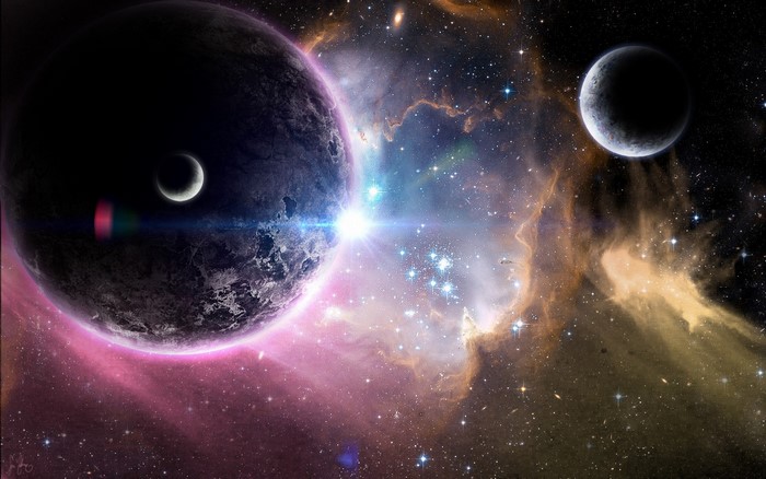 Planets and nebulae in outer space
