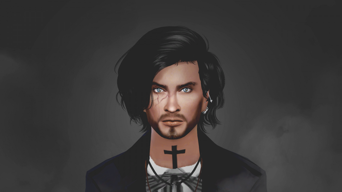 Man with dark hair and scar