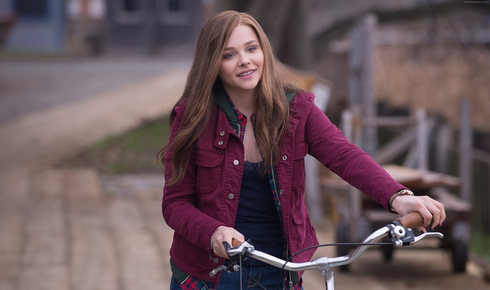 Chloe Moretz on a Bicycle
