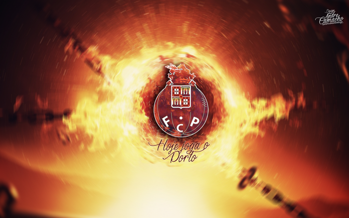 F.C. Porto logo with flames and chains