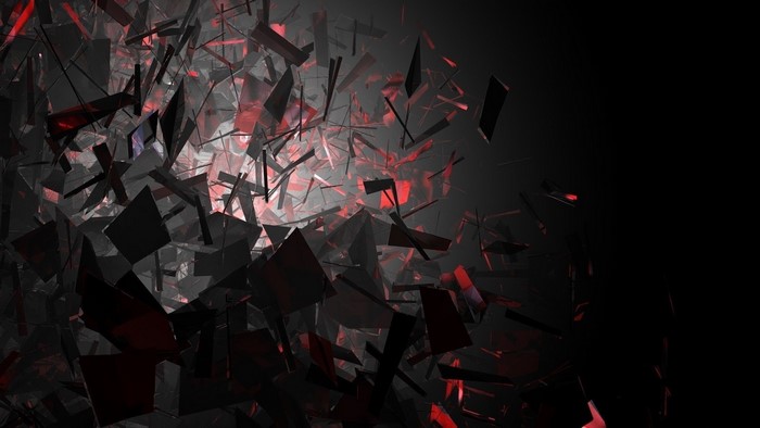 Abstract shards of black and red