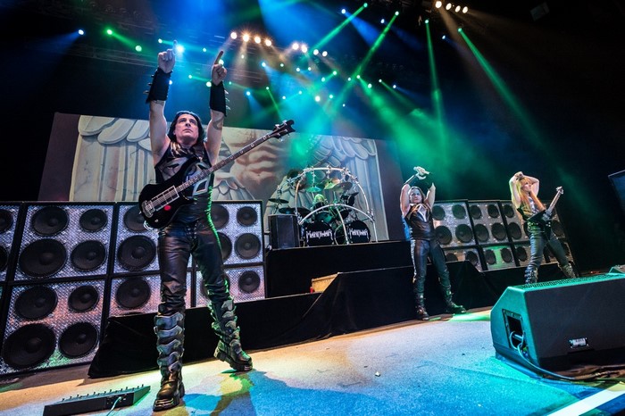 Manowar band performing live on stage