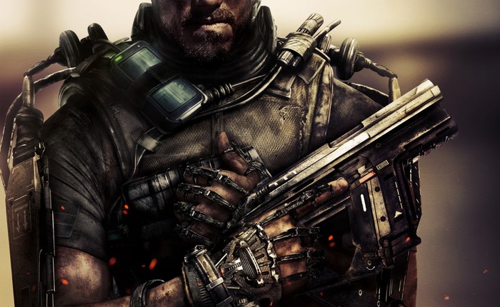 Soldier with advanced weaponry from Call of Duty Advanced Warfare