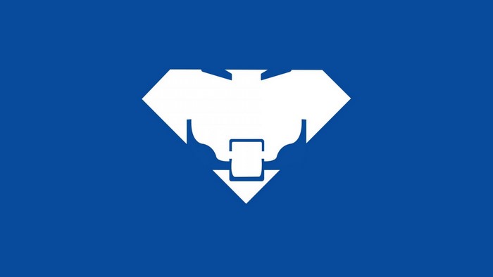 White eagle logo on blue background