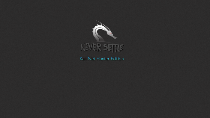 Never Settle Kali Net Hunter Edition Logo