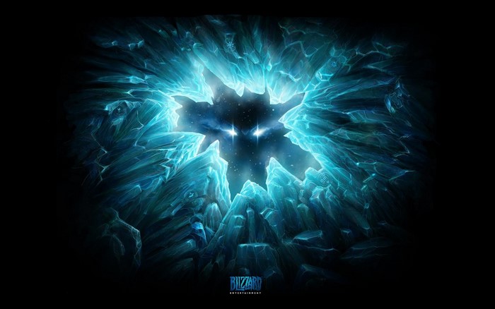 Blizzard Entertainment logo amidst icy, cosmic formation
