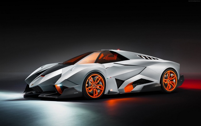 Lamborghini Egoista concept supercar with orange accents