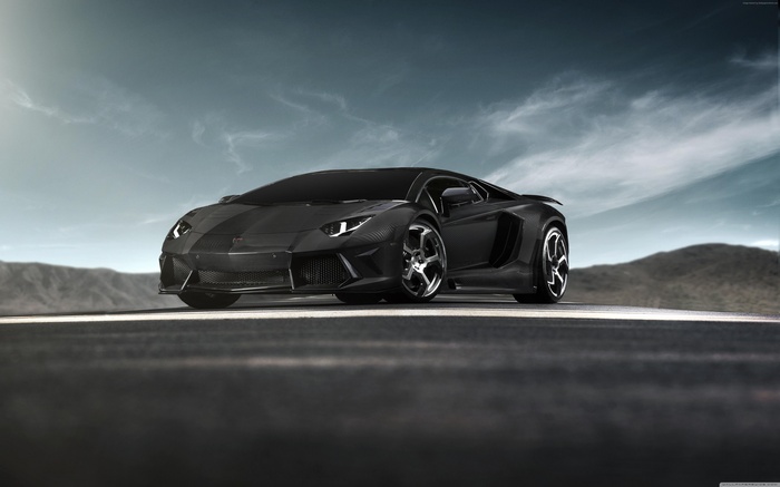 Black Lamborghini Aventador Carbon Fiber Supercar