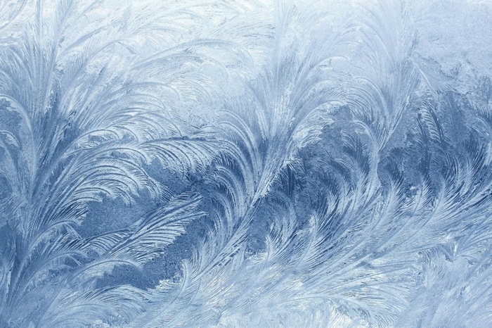 Frozen window frost pattern