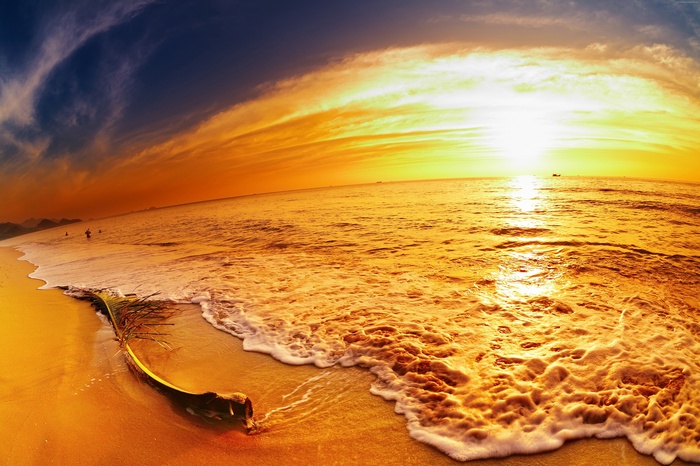 4K Sunset Beach Sea Ocean Travel