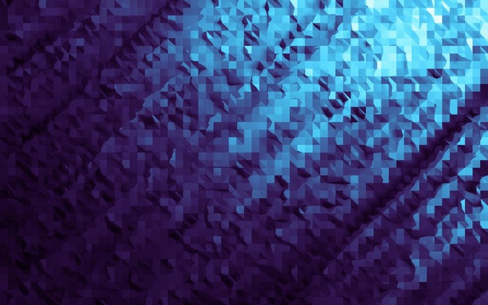 Abstract geometric low-poly landscape with blue and purple gradient