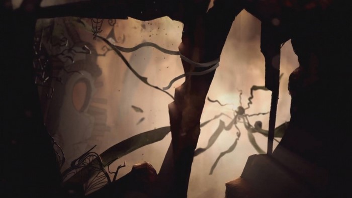 Amumu from League of Legends in a dark, broken environment