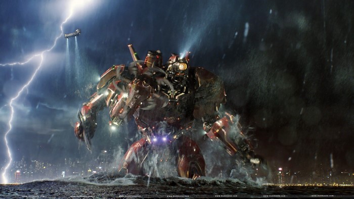 Jaeger from Pacific Rim in stormy seas
