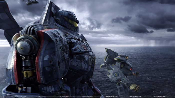 Gipsy Danger and another Jaeger from Pacific Rim