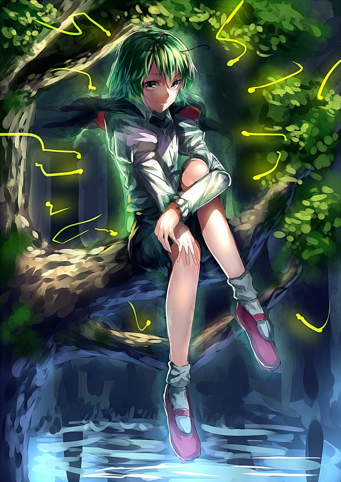 Wriggle Nightbug from Touhou in a forest